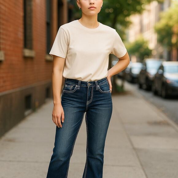 Silver Jeans Women's Suki Capri Jeans Blue Size 29 EUC - Picture 3 of 7